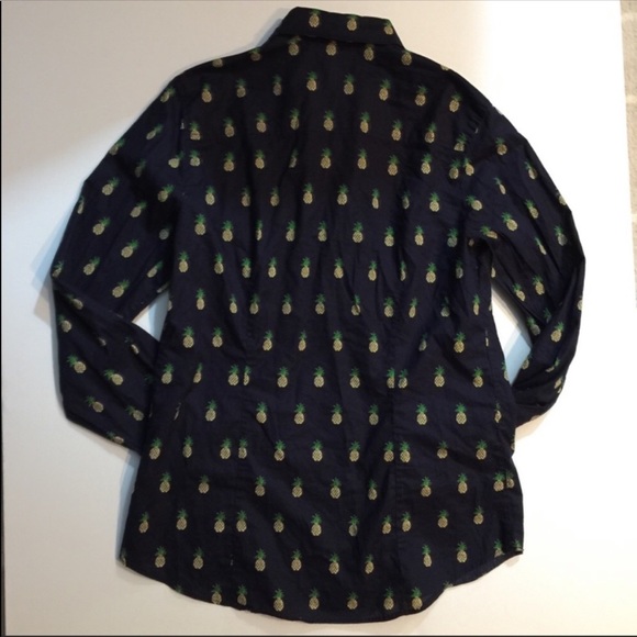 J Crew pineapple print Perfect button down shirt - Picture 4 of 6